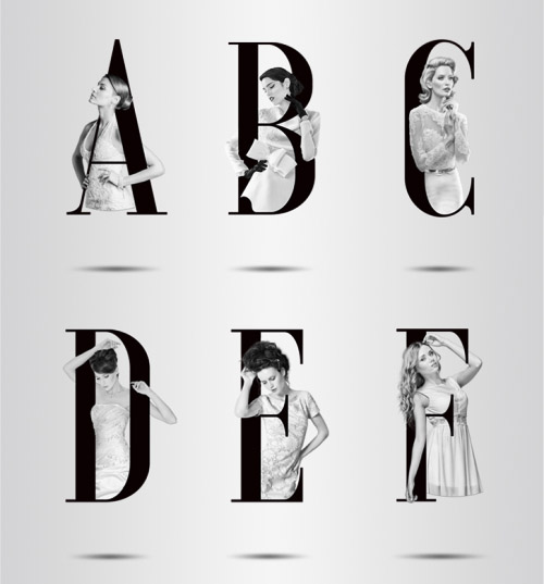 国外设计师danshindmitry模特与字体的完美结合