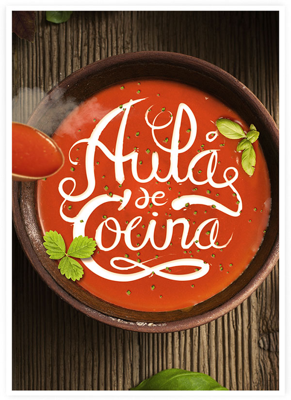 国外字体设计之Aula de Cocina食物市场字体设计欣赏