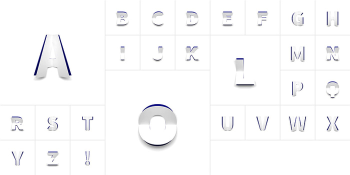 国外漂亮的Folding Fonts折叠字母设计欣赏