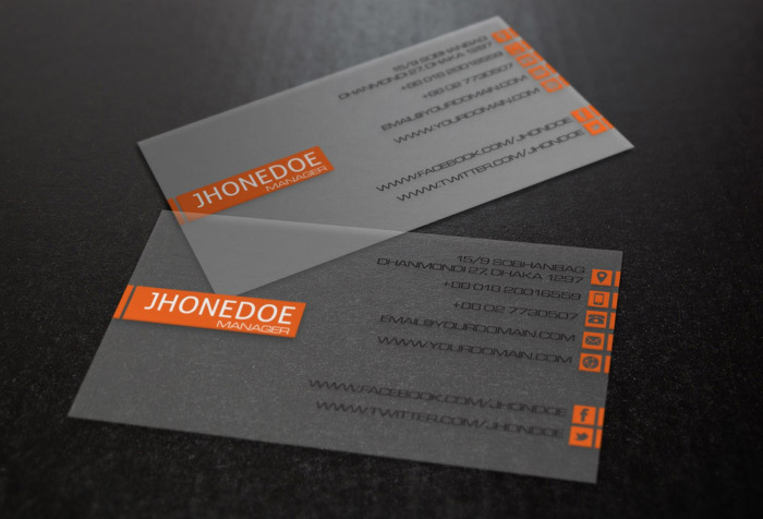 JHONEDOE精致的透明名片设计欣赏