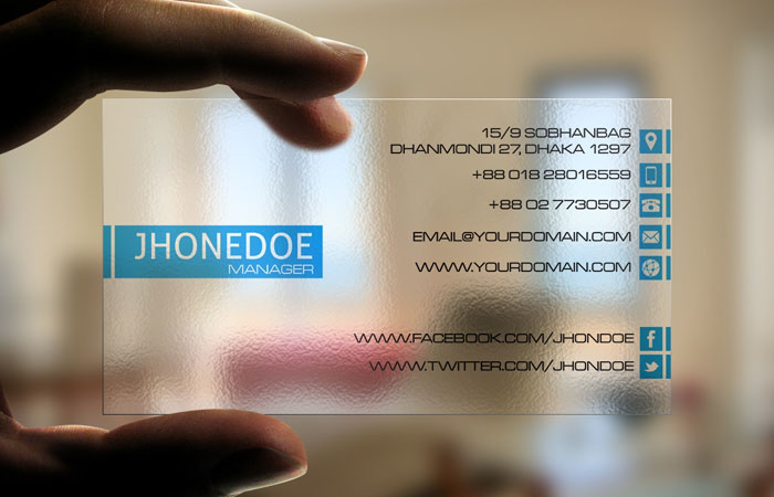 JHONEDOE精致的透明名片设计欣赏