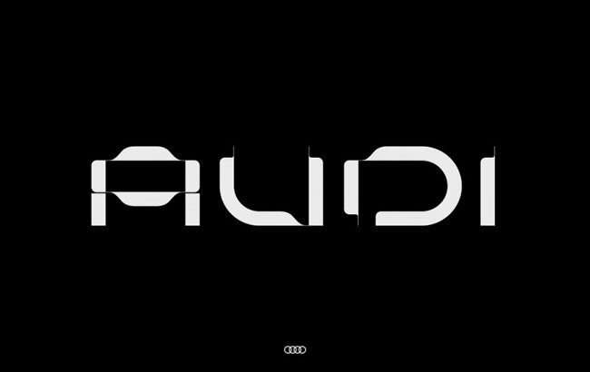 audi奥迪杂志自定义字体设计