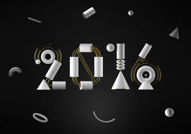 2016国外设计师Miguel Sousa创意数字立体字设计