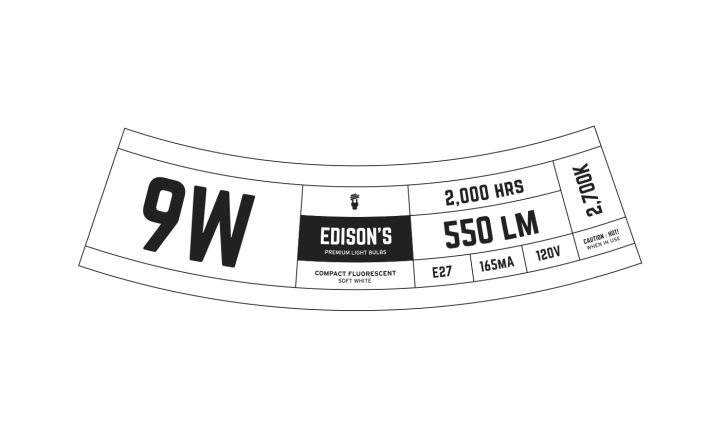 Edison’s咖啡杯制作的灯泡包装设计