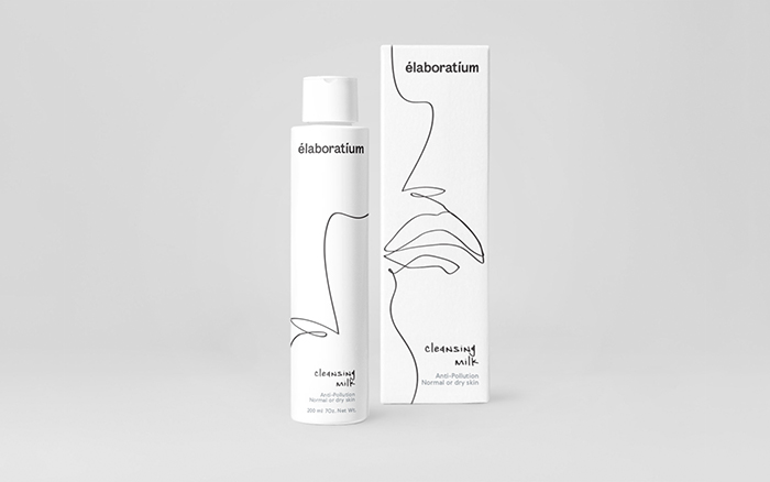 Elaboratium抽象线条的极简风格化妆品包装设计