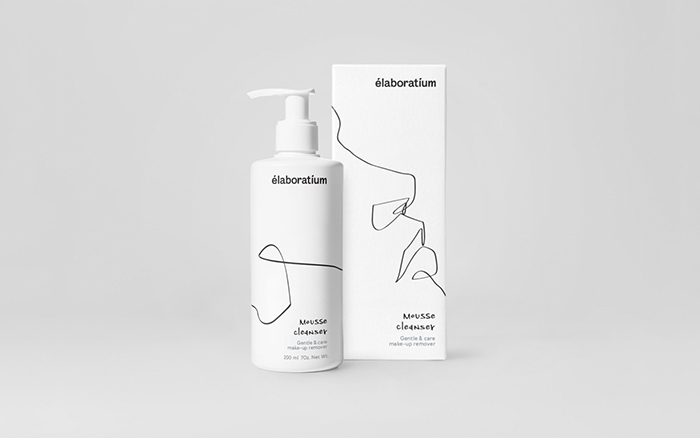 Elaboratium抽象线条的极简风格化妆品包装设计