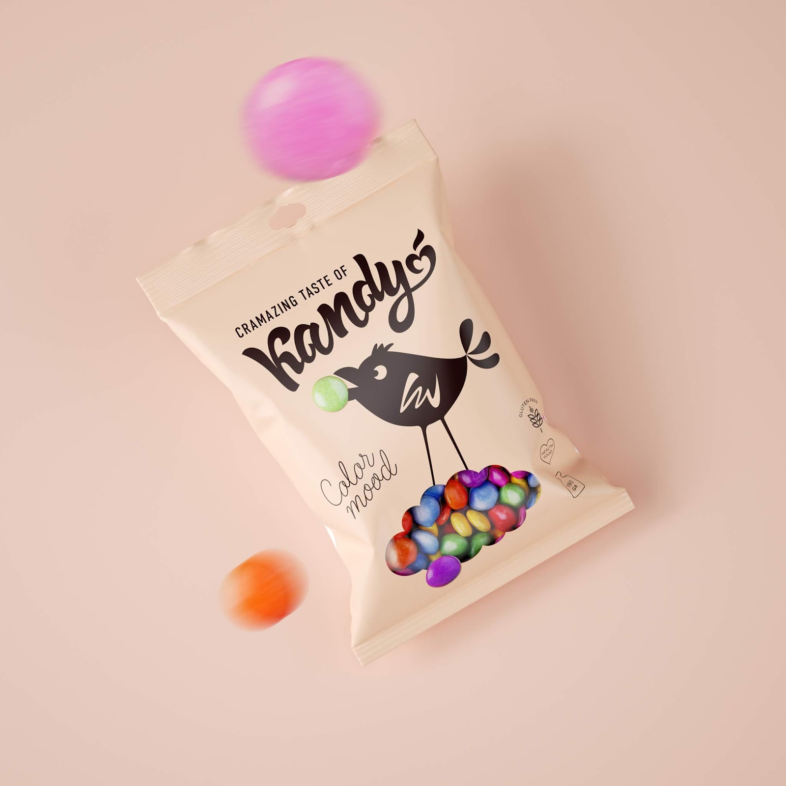 坐在糖果云上啄食的小鸟：Birdie Kandy糖果包装设计