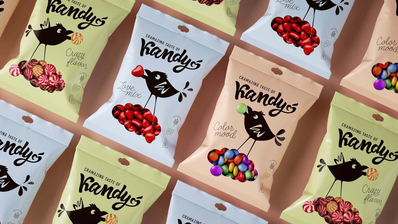 坐在糖果云上啄食的小鸟：Birdie Kandy糖果包装设计