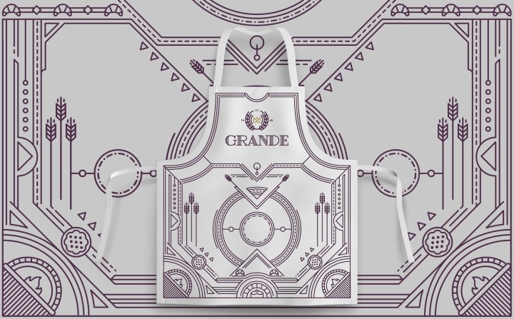 复古装饰风格的Grande甜品包装设计