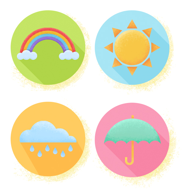 手把手教你绘制一组扁平化的天气图标设计